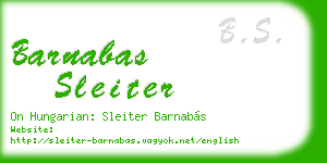 barnabas sleiter business card